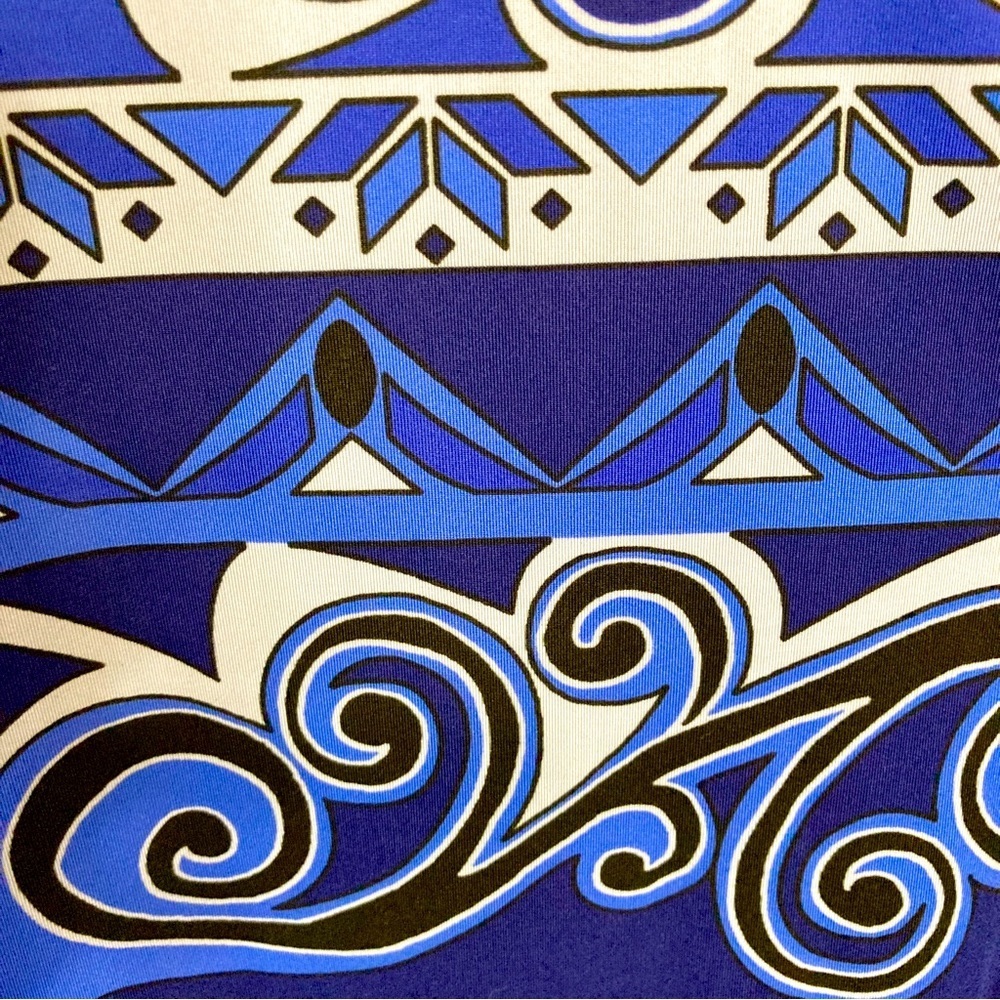 INC International Concepts Blue, Navy, White, & Black Paisley Dress - Size L - Picture 5 of 7